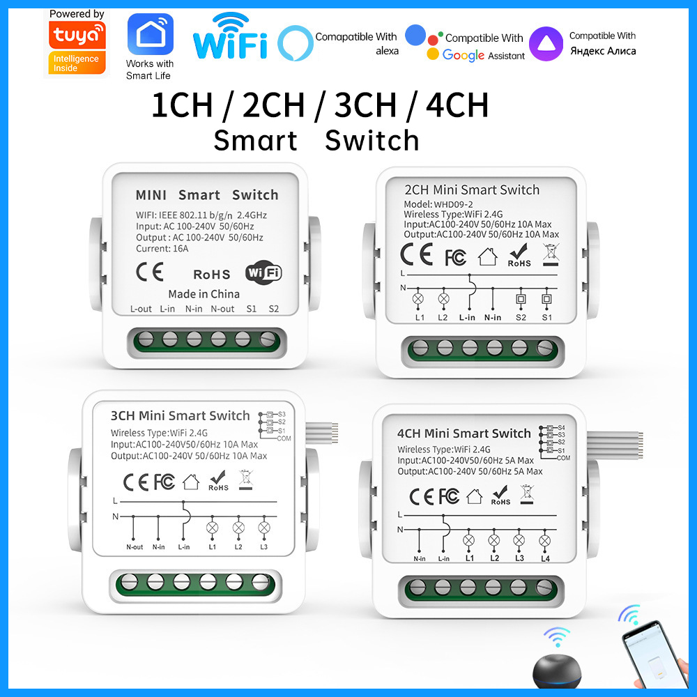 Smart Light Switch Wifi - Interruttore Intelligente WiFi Tuya 1/2/3/4 Gang