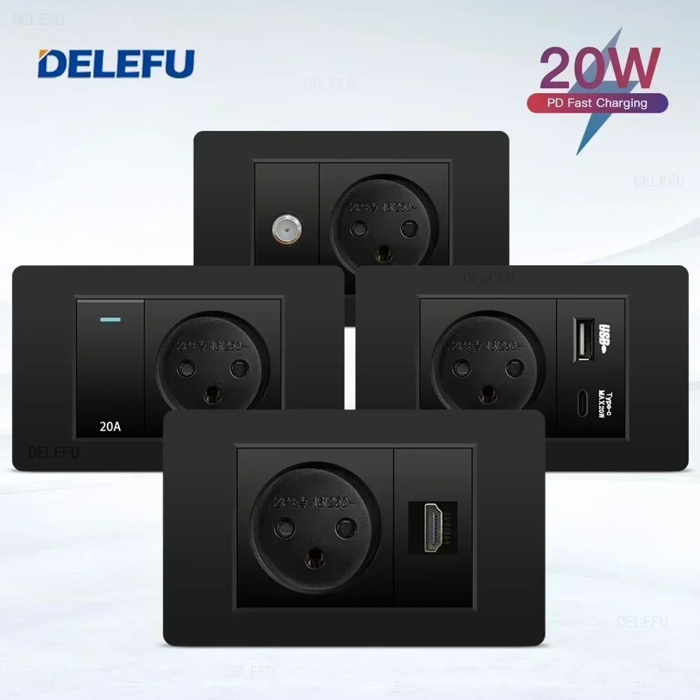 Smart Light Switch Wifi - DELEFU Nero Ritardante PC Israele USB